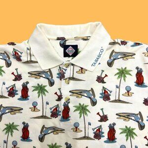 Vintage 90s Tabasco All Over Print Hot Sauce Golf Polo Men’s Size L